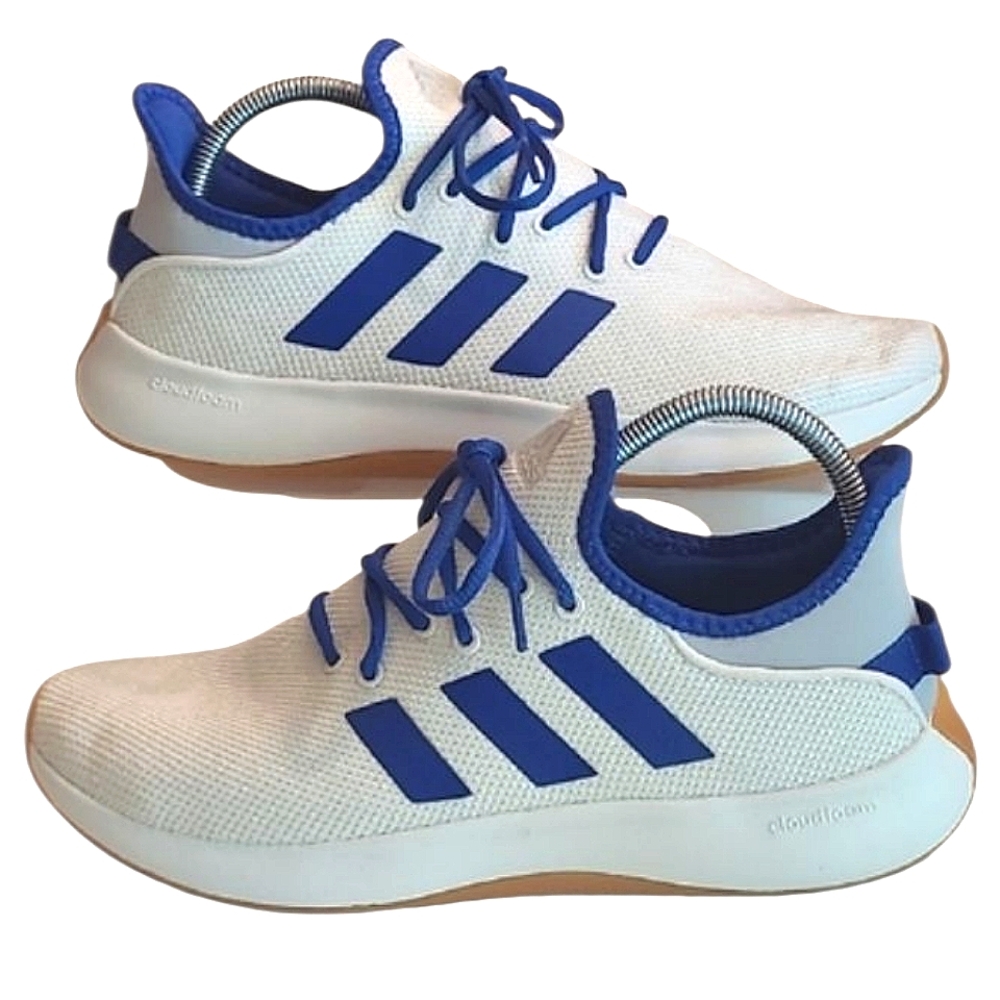 Adidas Cloudfoam Plus Sneakers Lace Up Mid Low Top Signature Stripes Heel Tag